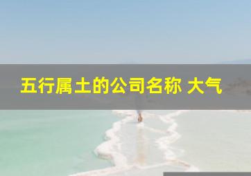 五行属土的公司名称 大气